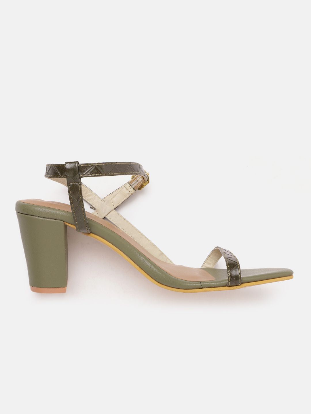 DressBerry Women Geometric Textured Block Heels