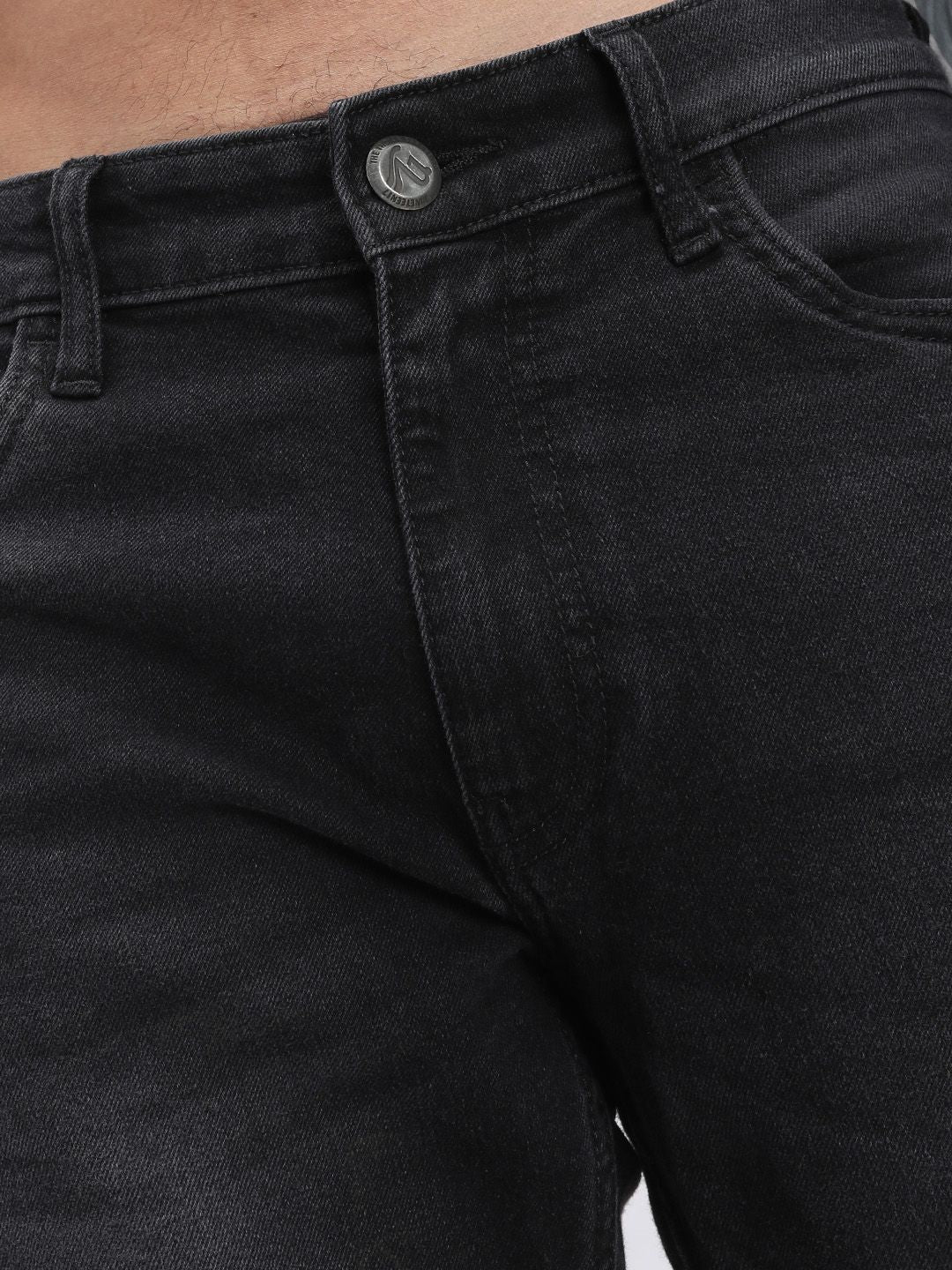 The Indian Garage Co Men Black Slim Fit Mid-Rise Clean Look Jeans