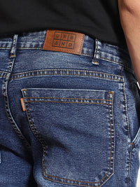Urbano Fashion Men Blue Regular Fit Washed Cargo Jeans