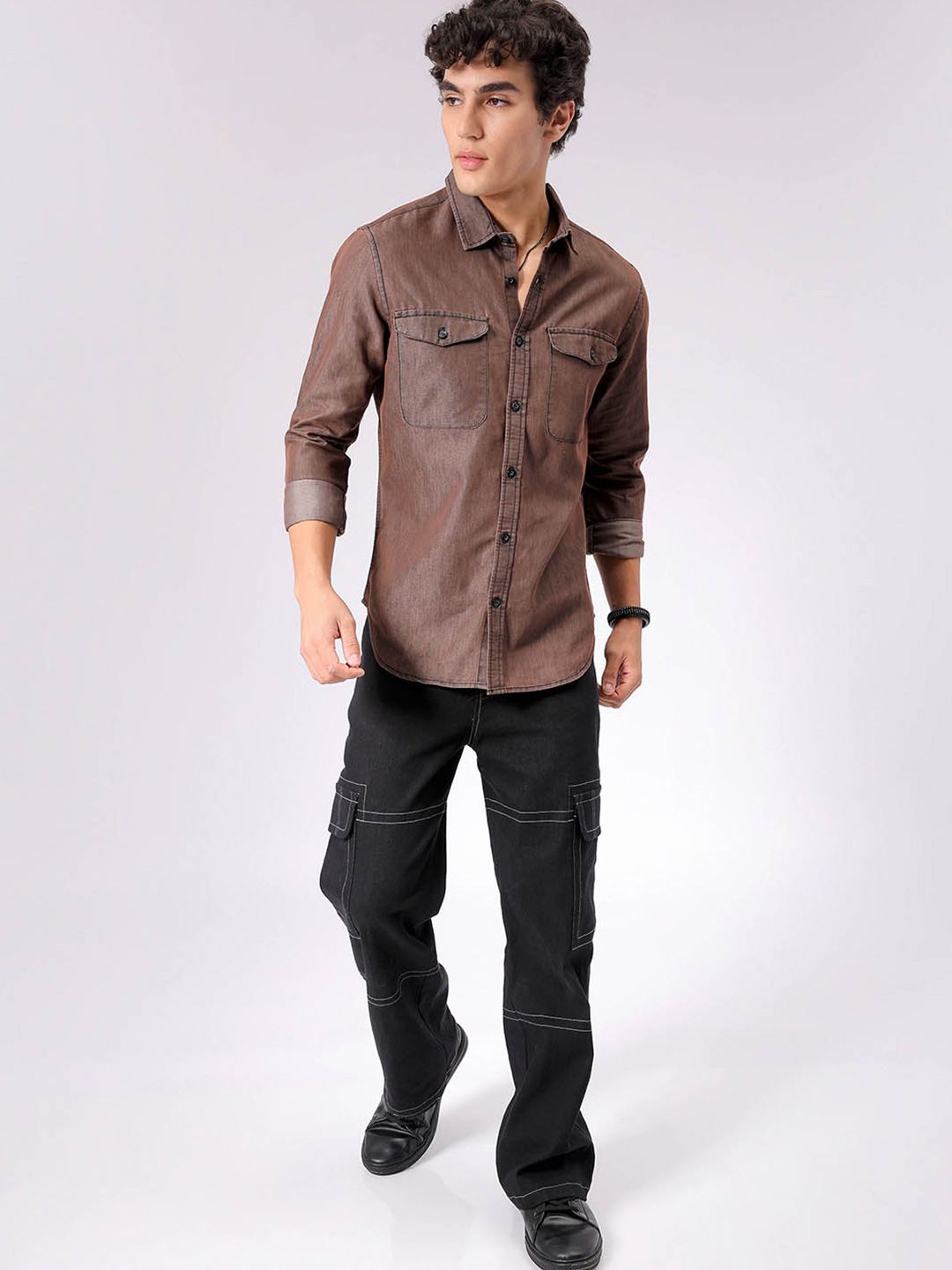 The Indian Garage Co Spread Collar Long Sleeves Casual Shirt