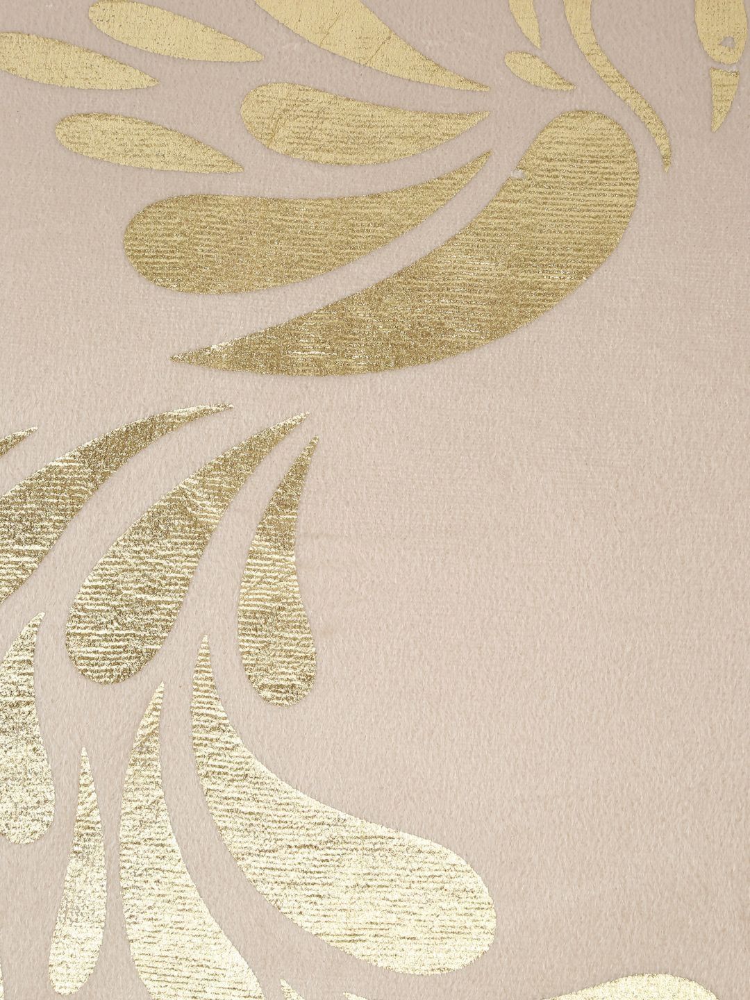 HOSTA HOMES Cream-Coloured & Gold-Toned Set of 5 Geometric Velvet Square Cushion Covers