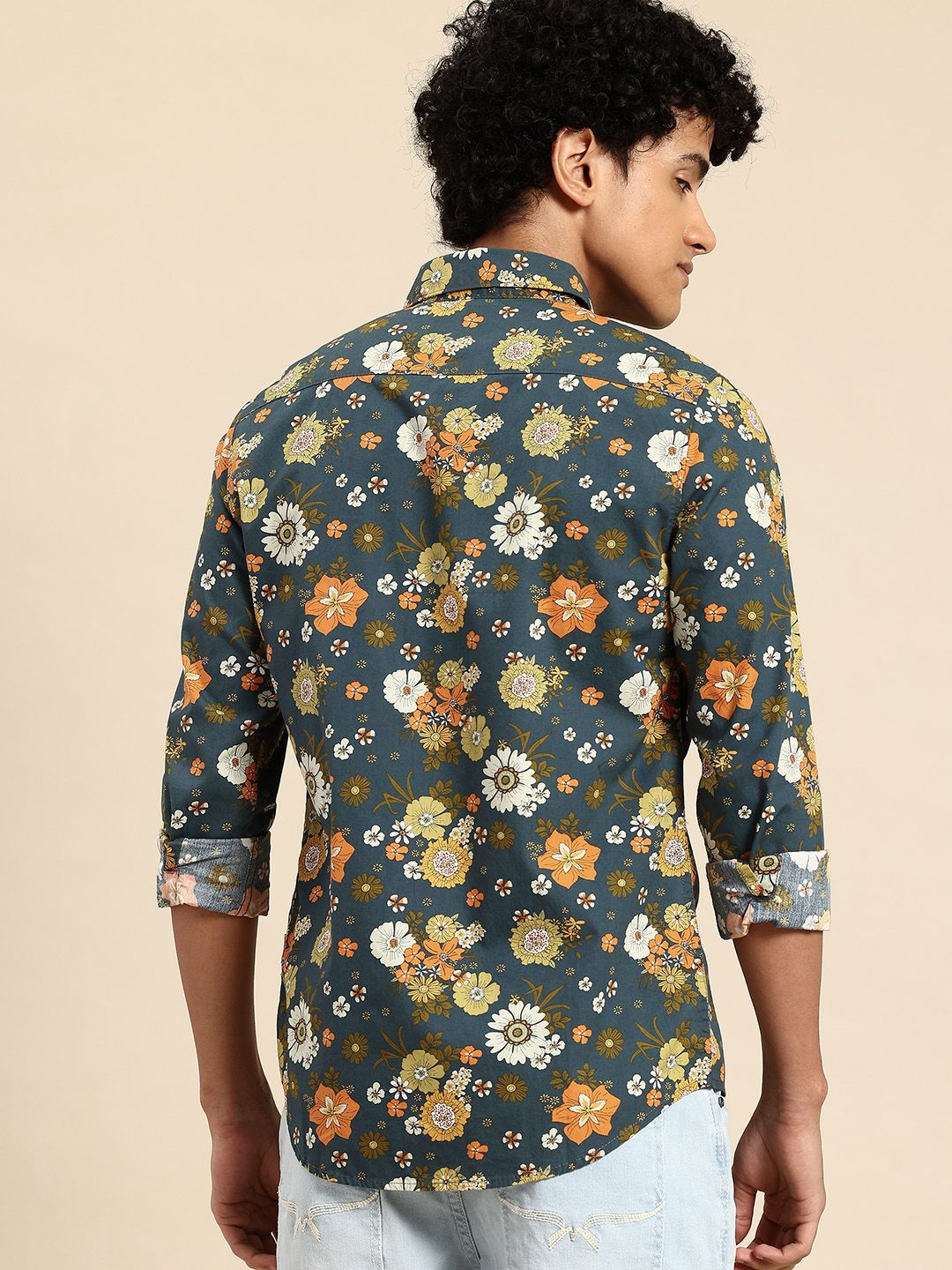 Being Human Floral Printed Slim Fit Pure Cotton Shirt