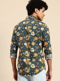 Being Human Floral Printed Slim Fit Pure Cotton Shirt