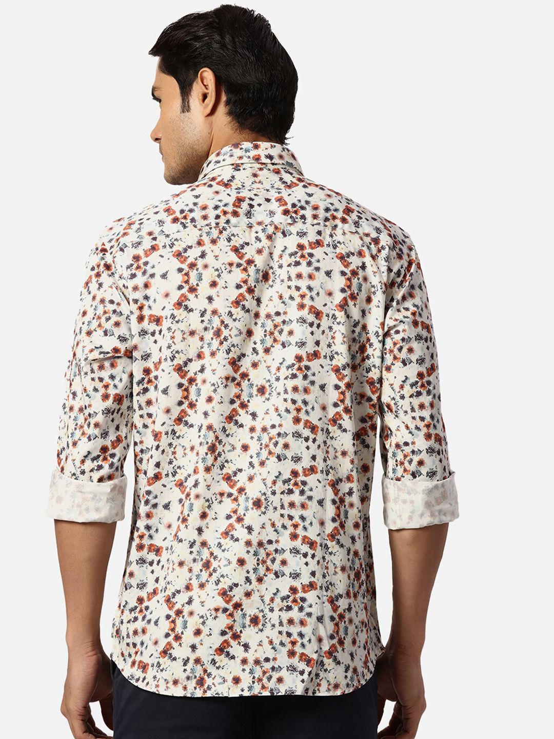 Park Avenue Abstract Printed Cotton Spread Collar Slim Fit Casual Shirt