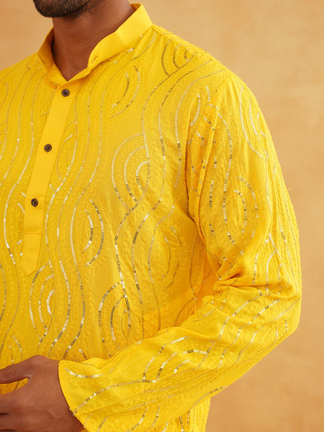 SOJANYA Kurta Kapas Tulen Bersulam Labuci Dengan Churidar