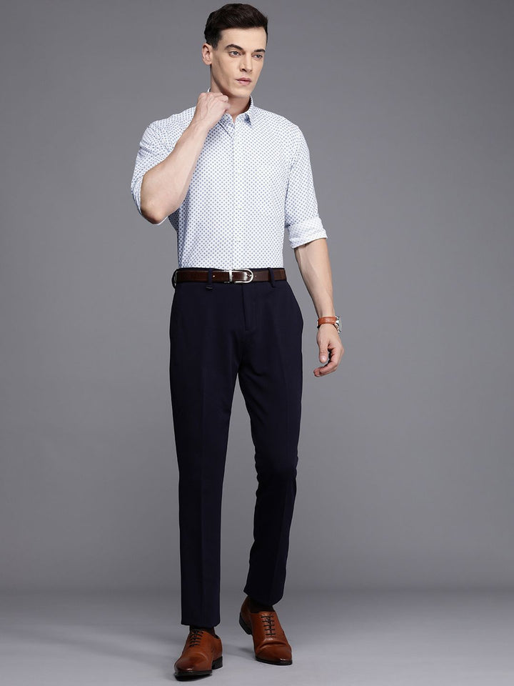 Raymond Premium Slim Fit Floral Printed Pure Cotton Formal Shirt