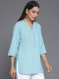Libas Woven Design Mandarin Collar Straight Kurti