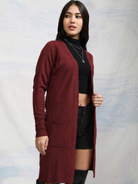 Tokyo Talkies Women Burgundy Front-Open
