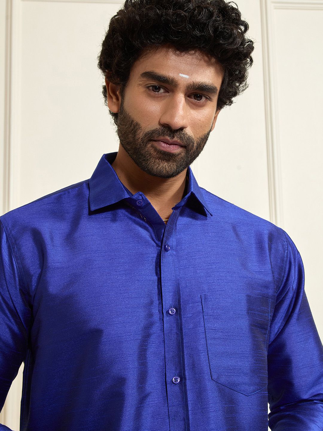VASTRAMAY Premium Spread Collar Casual Shirt