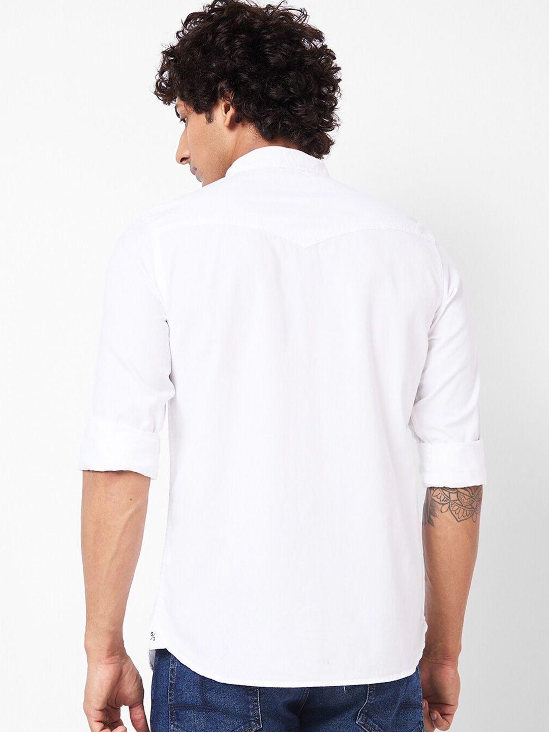 SPYKAR Slim Fit Spread Collar Casual Shirt