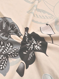 KLOTTHE Beige Floral  300 TC Super King Fine Bedsheets