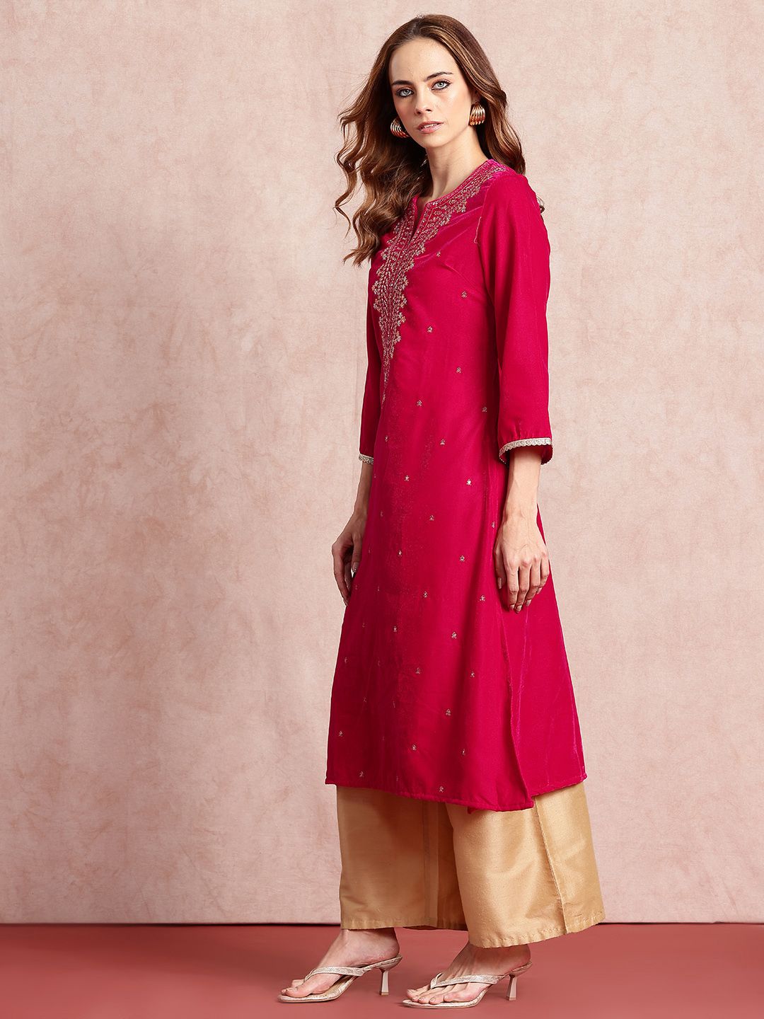 all about you Ethnic Motifs Yoke Design Kurta