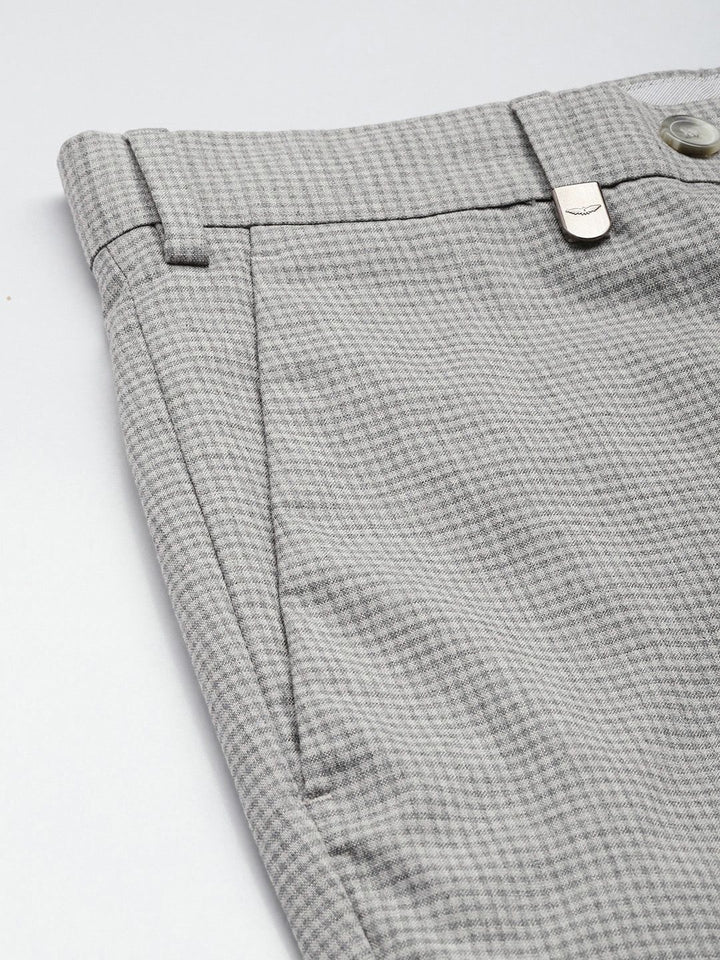 Park Avenue Men Checked Neo Fit Formal Trousers