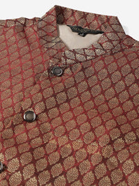 SOJANYA Geometric Embroidered Regular Kurta with Churidar & Woven Design Nehru Jacket