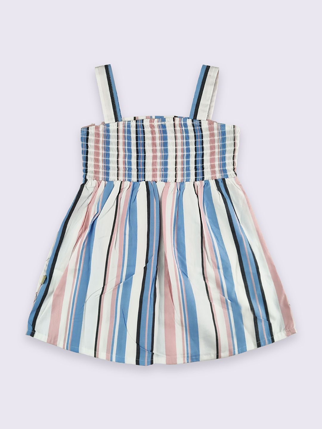 Moms Love Infant Girls Cotton Striped Fit & Flare Dress
