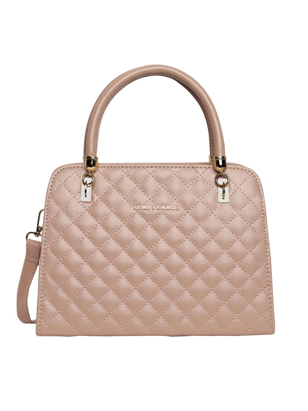 Lino Perros Beige Quilted Handheld Bag