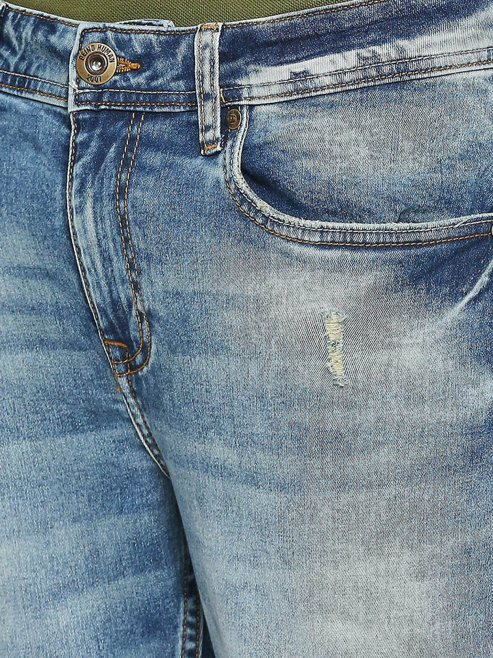 Being Human Men Slim Fit Mildly Distressed Mid-Rise Heavy Fade Jeans