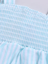 Moms Love Infant Girls Cotton Striped Fit & Flare Dress