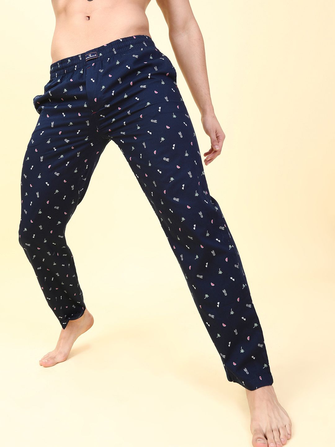 The Indian Garage Co Men's Pure Cotton Printed Lounge Pants