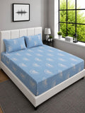 Moda Rapido X KLOTTHE Biru Geometrik 300 TC Cadar King dengan 2 Sarung Bantal