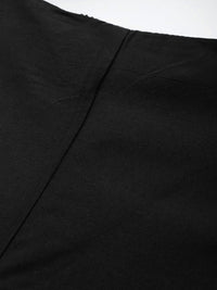 W Women Black Slim Fit Solid Regular Cropped Trousers