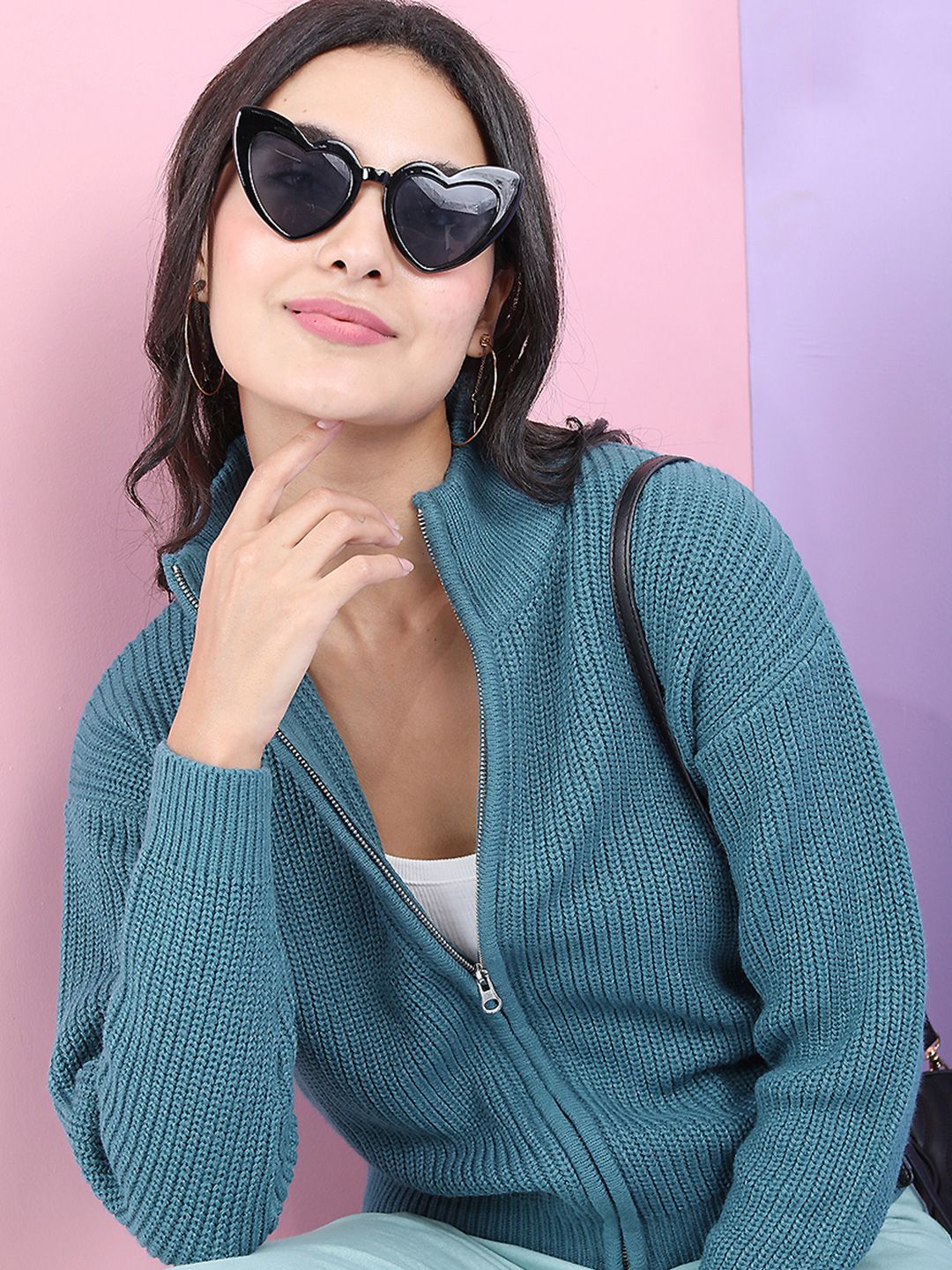 Tokyo Talkies Women Ribbed Cardigan