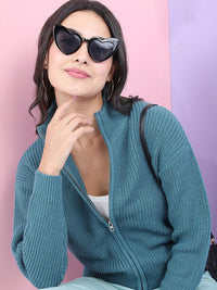 Tokyo Talkies Women Ribbed Cardigan