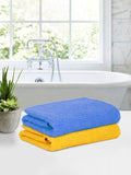 Cortina  Blue & Yellow 2 Pieces Jacquard Super Absorbency 480 GSM Bath Towels