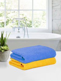 Cortina  Blue & Yellow 2 Pieces Jacquard Super Absorbency 480 GSM Bath Towels