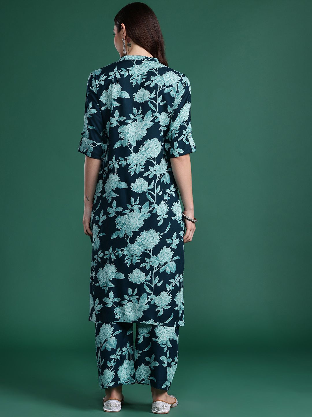 Indo Era Floral Printed Kurta with Palazzos