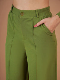 SASSAFRAS Green Puffed Slevees Top With Trousers