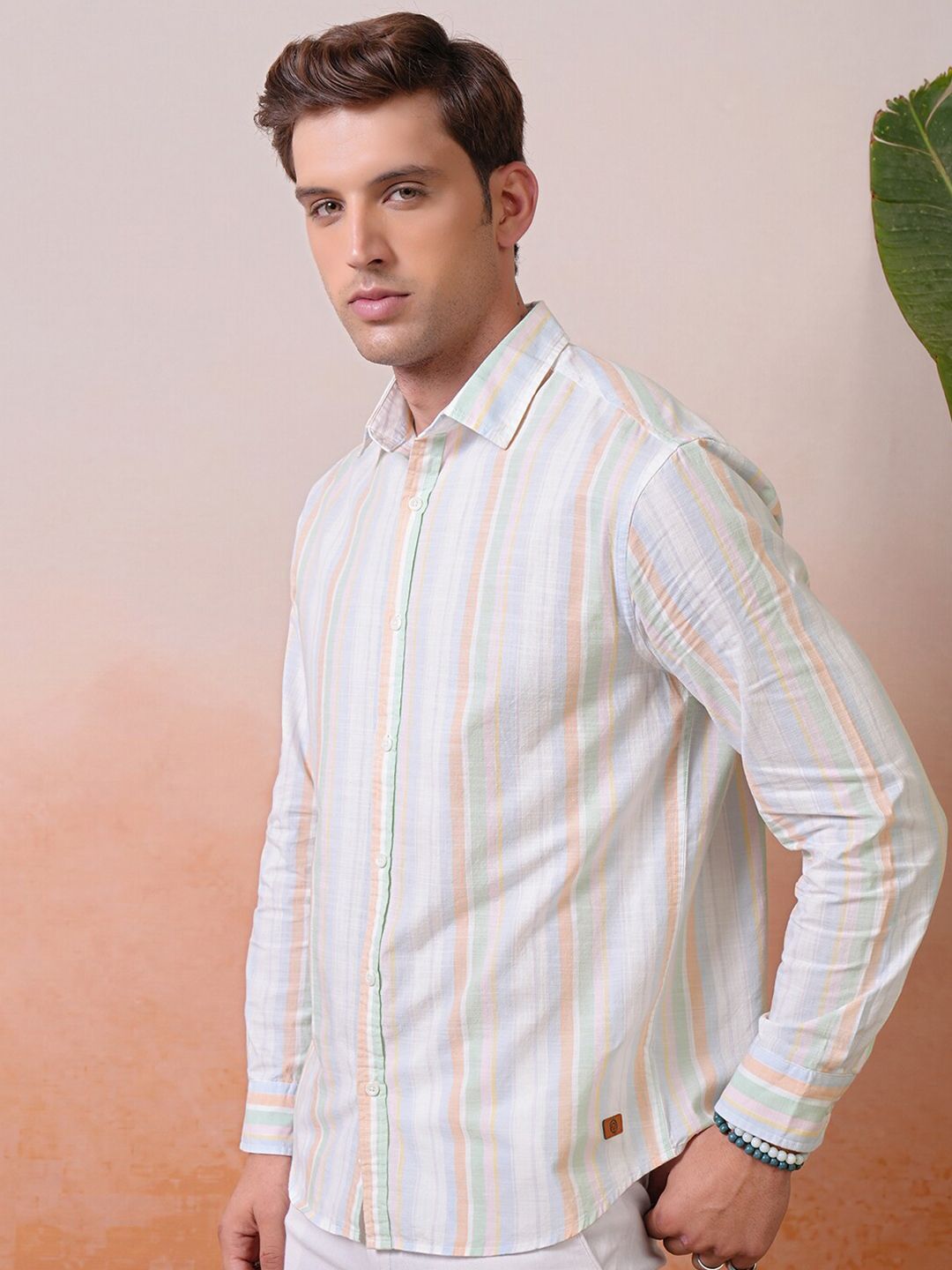 "Locomotive Premium Men Striped Relaxed   Shirt"