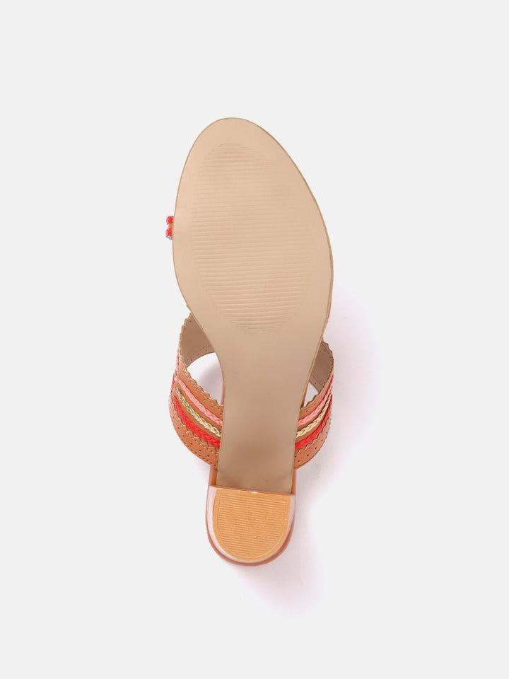 Anouk Woven Striped Ethnic Block Heels