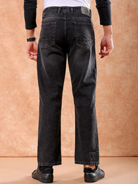The Indian Garage Co Men Straight Fit Mid Rise Slash Knee Light Fade Pure Cotton Jeans