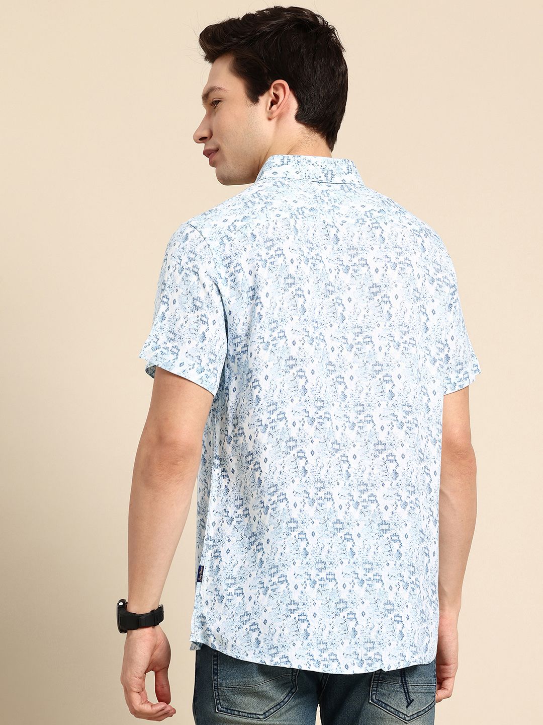 Being Human Pure Cotton Slim Fit Ethnic Motifs Printed Casual Shirt