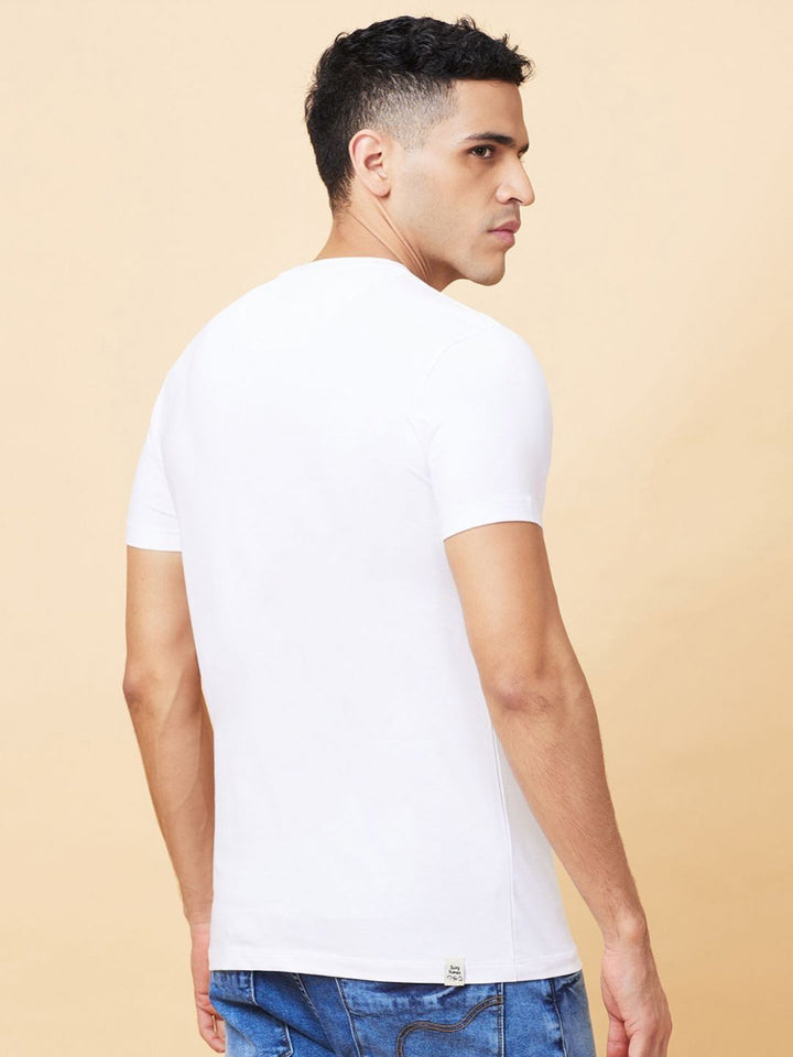 Being Human Men Floral Printed Henley Neck Tropical T-shirt