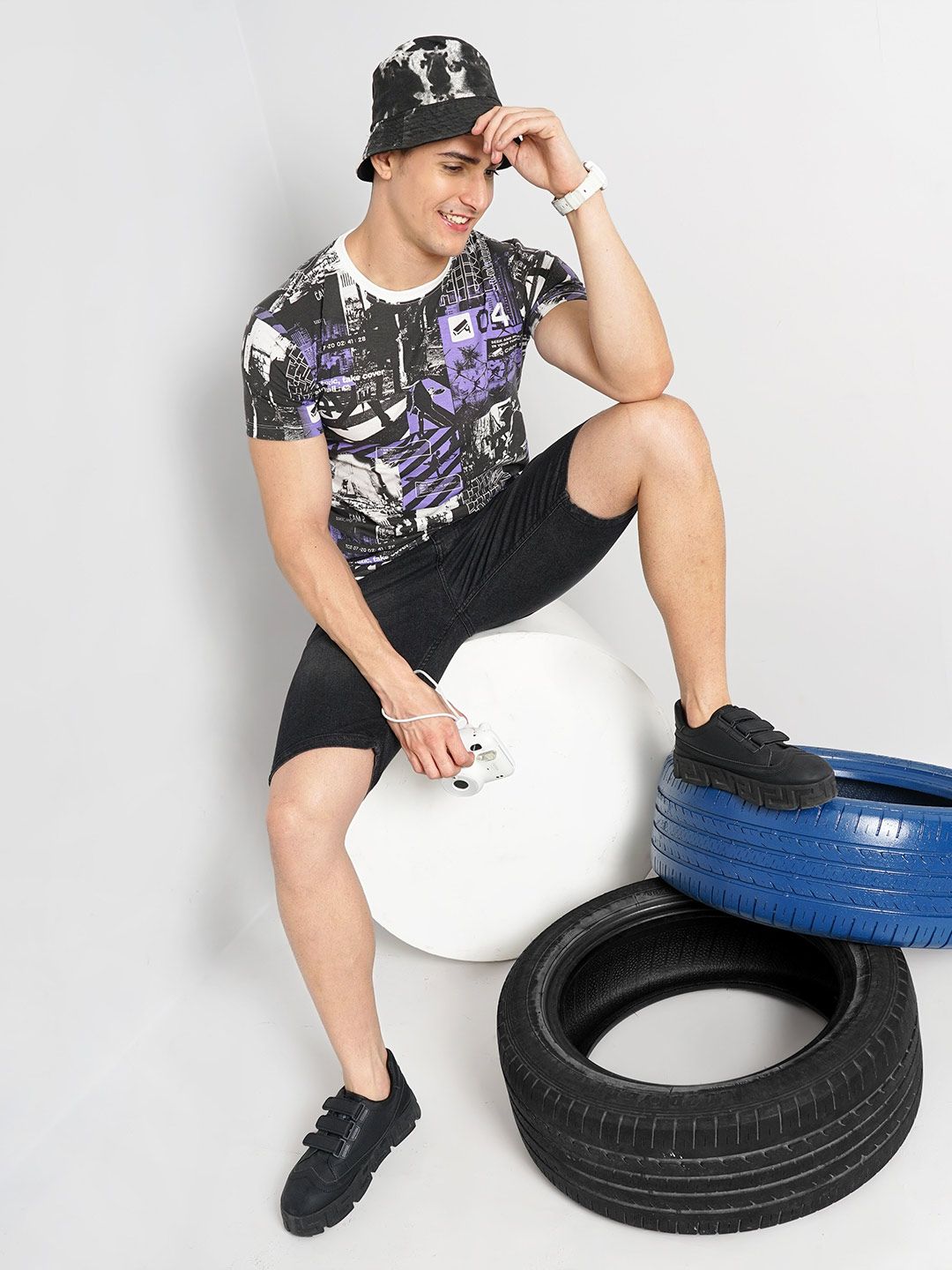 The Indian Garage Co Graphic Printed Round Neck T-shirt