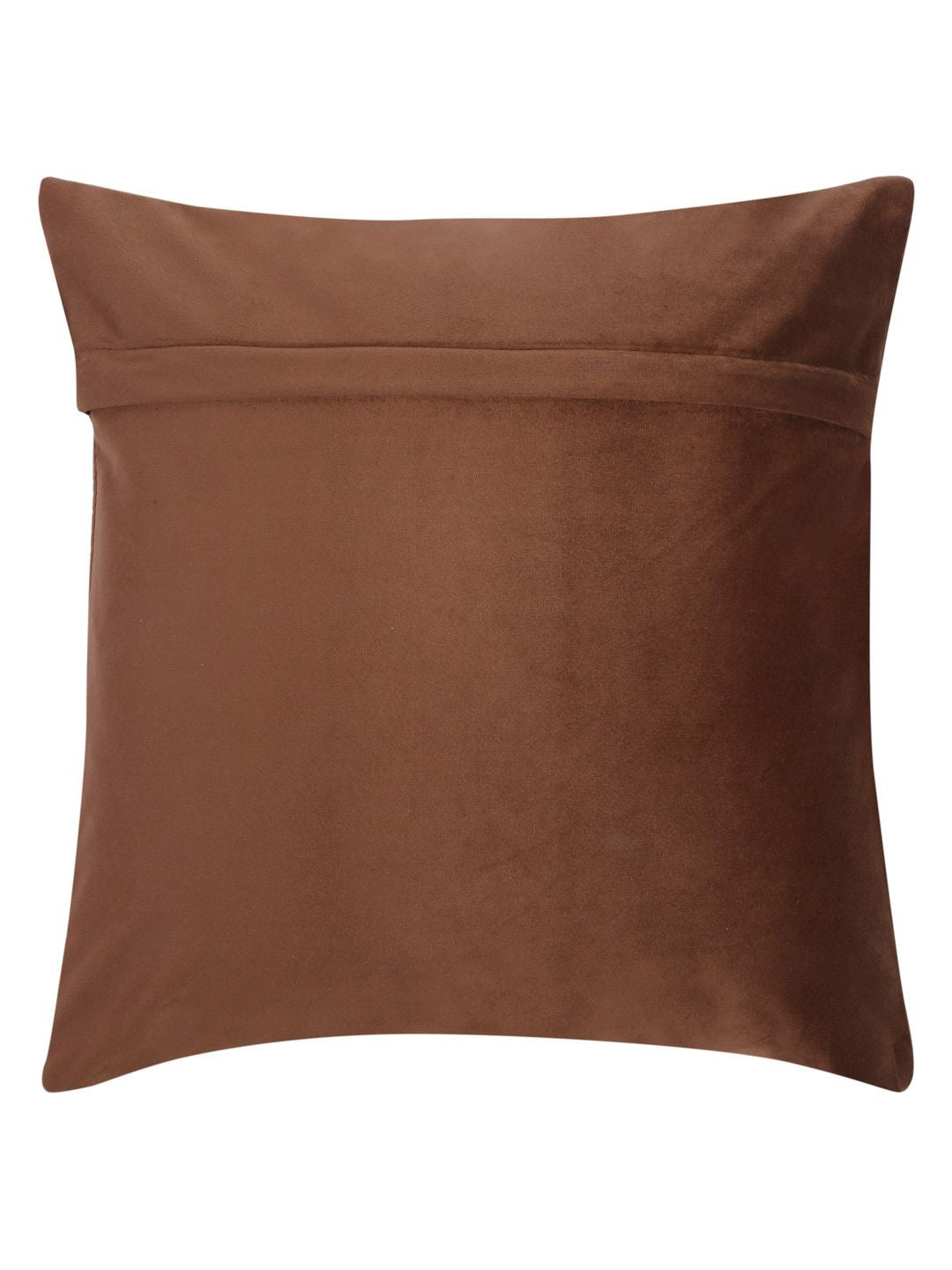 HOSTA HOMES Brown & Gold Set of 5 Floral Velvet Square Cushion Covers