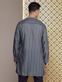 House of Pataudi Ethnic Motifs Printed & Striped Rozana Kurta