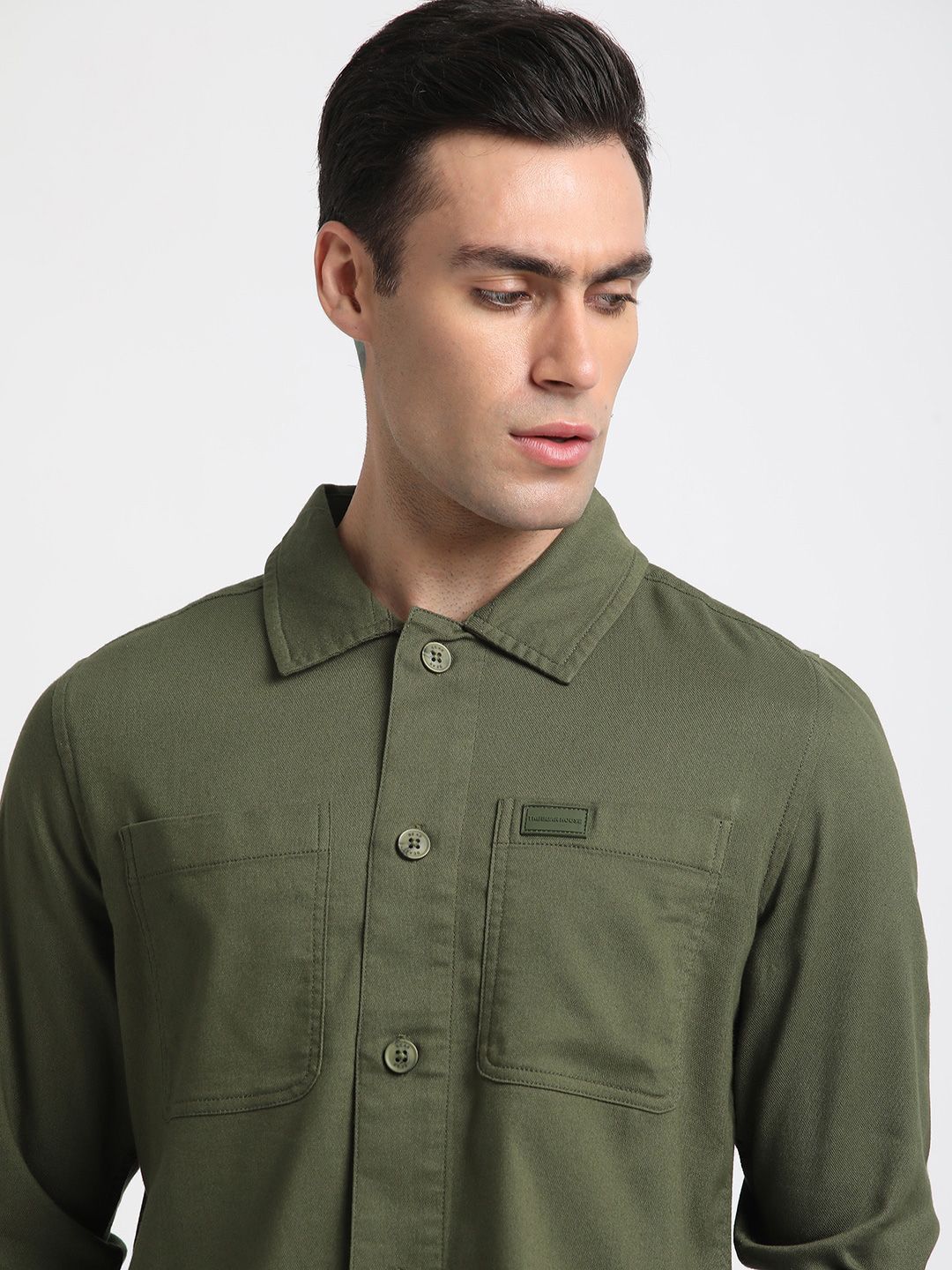 THE BEAR HOUSE 
Men Checked Regular Fit Poly Lycra Shacket