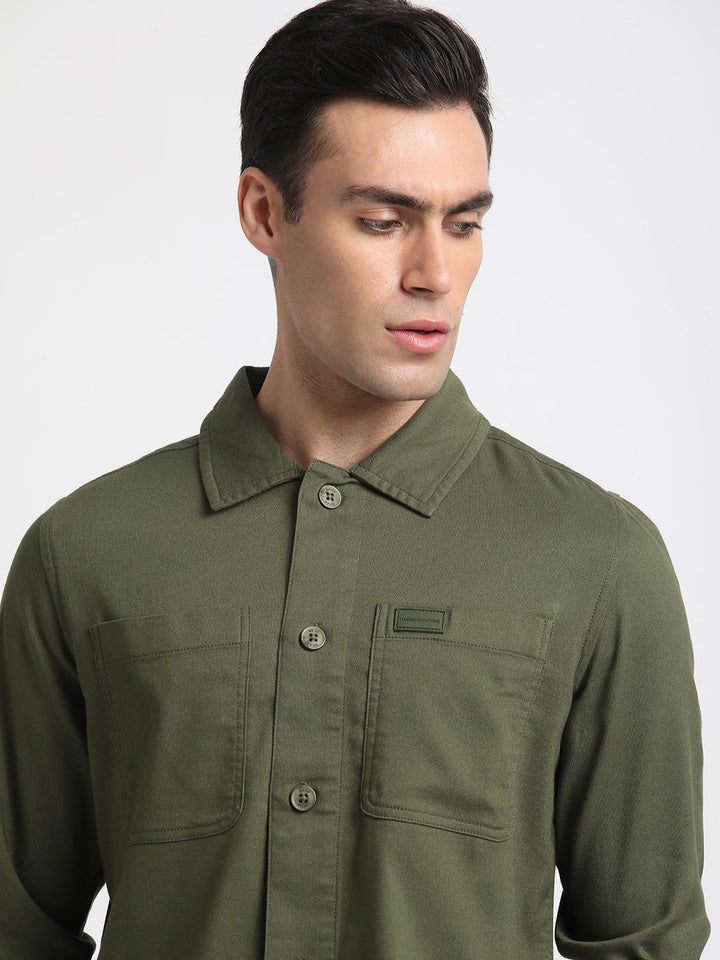 THE BEAR HOUSE 
Men Checked Regular Fit Poly Lycra Shacket