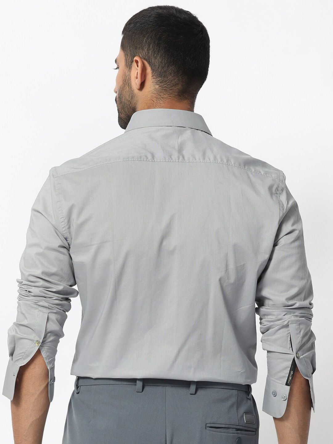 RARE RABBIT Men Flees Slim Fit Opaque Cotton Shirt