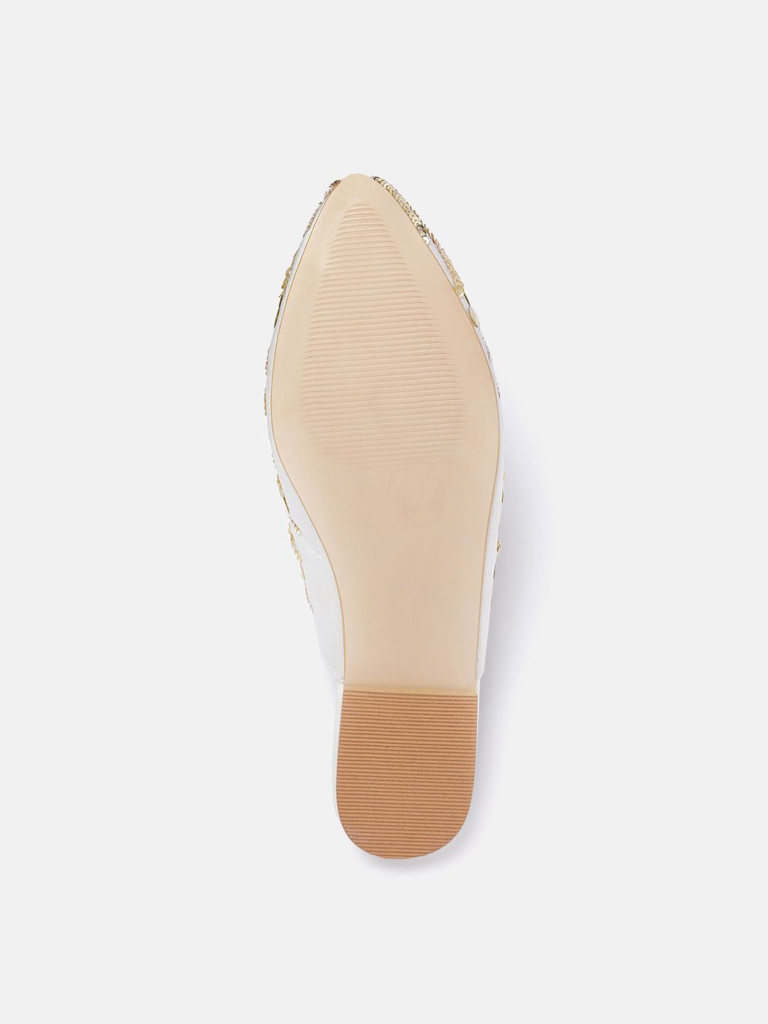 House of Pataudi Women Sequin Embellished Ethnic Mules