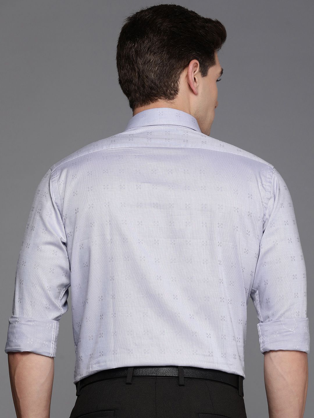 Raymond Pure Cotton Self Design Textured Slim Fit Formal Shirt