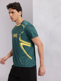 HRX by Hrithik Roshan Brand Logo & Abstract Printed Football T-shirt