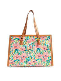 TEAL BY CHUMBAK Floral Printed Oversized Shopper Shoulder Bag