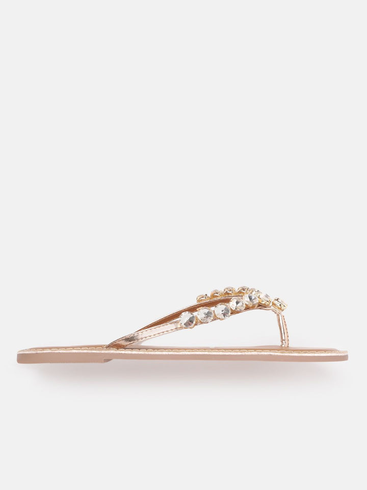 Lino Perros Women Embellished Open Toe Flats
