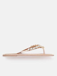 Lino Perros Women Embellished Open Toe Flats