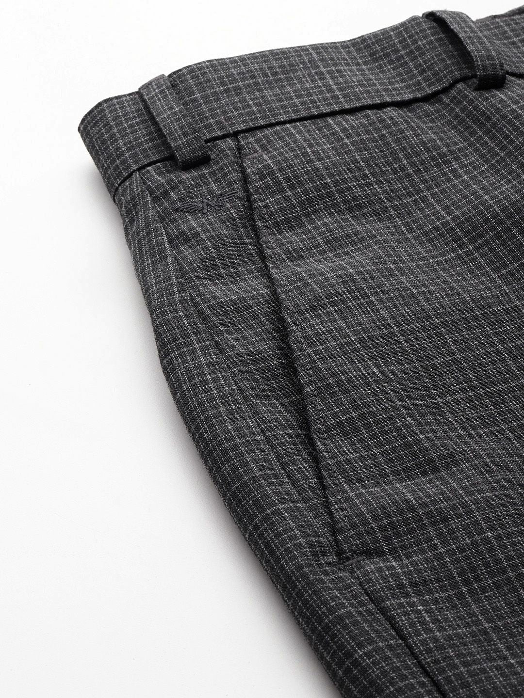 Park Avenue Men Checked Formal Trousers