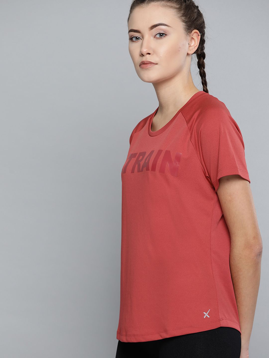 HRX by Hrithik Roshan Women Rust Red Rapid Dry Training Tshirt